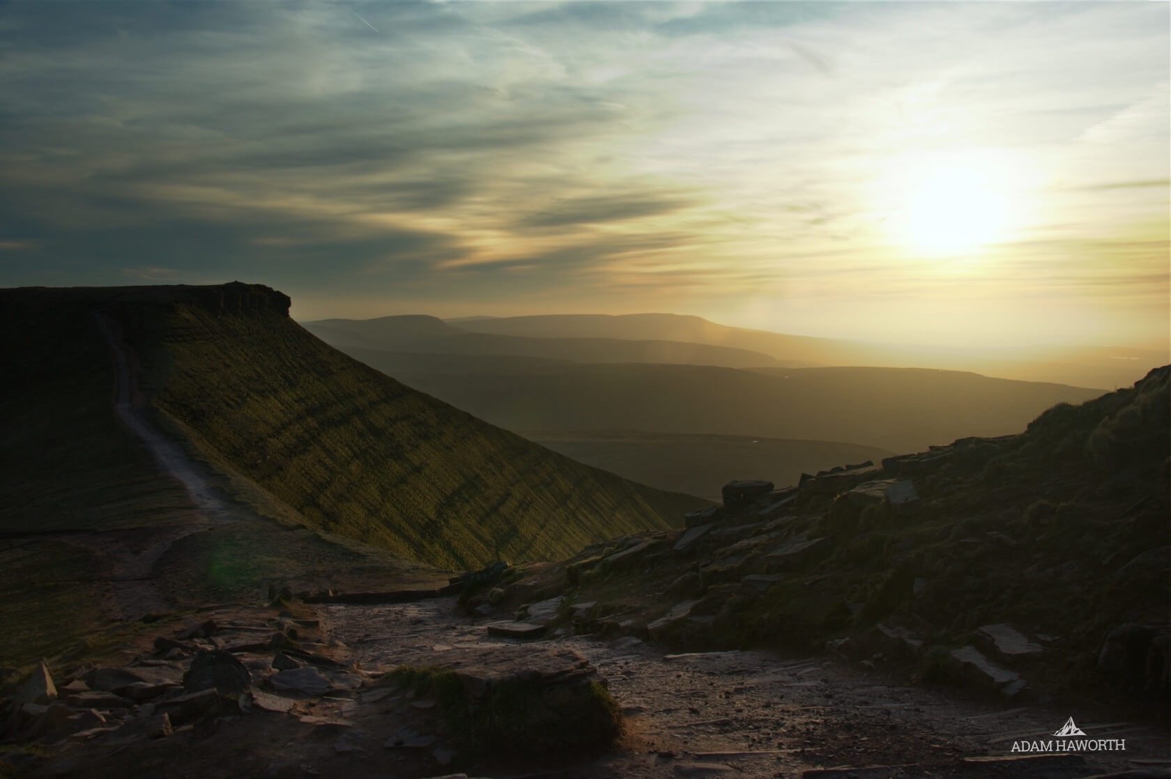 Sunset from Cribyn and Pen y Fan, Brecon Beacons